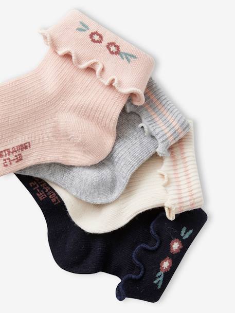 Lot de 4 paires de chaussettes fantaisie fille écru 2 - vertbaudet enfant 