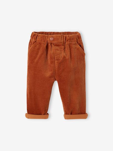 Pantalon bébé en velours côtelé rouille 1 - vertbaudet enfant 