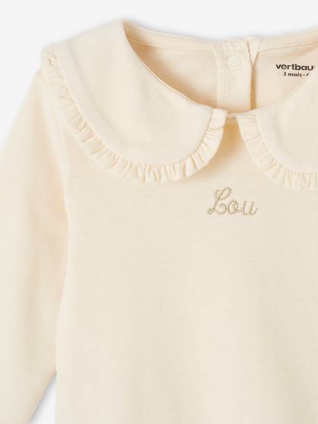 T-shirt manches longues bébé col claudine beige clair 5 - vertbaudet enfant 