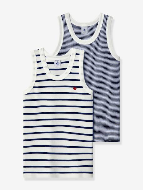 PETIT BATEAU Lot de 2 t-shirts en coton fille pas cher 