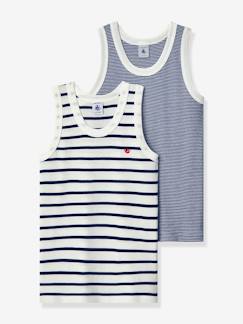 Garçon-T-shirt, polo, sous-pull-Lot de 2 débardeurs en coton bio PETIT BATEAU