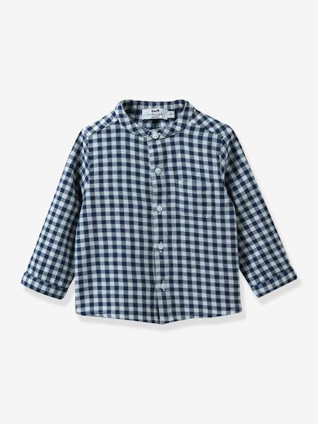 Chemise Bébé vichy CYRILLUS carreaux marine 1 - vertbaudet enfant 