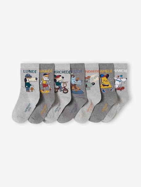 Garçon-Sous-vêtement-Chaussettes-Lot de 7 paires de chaussettes semainier "mascottes" garçon