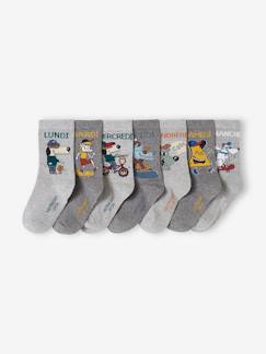 -Lot de 7 paires de chaussettes semainier "mascottes" garçon