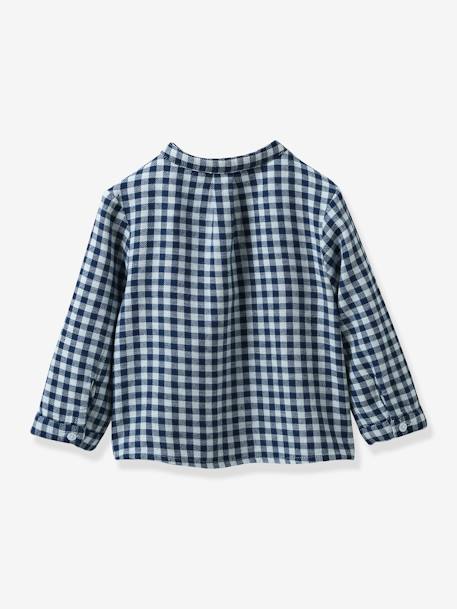 Chemise Bébé vichy CYRILLUS carreaux marine 2 - vertbaudet enfant 