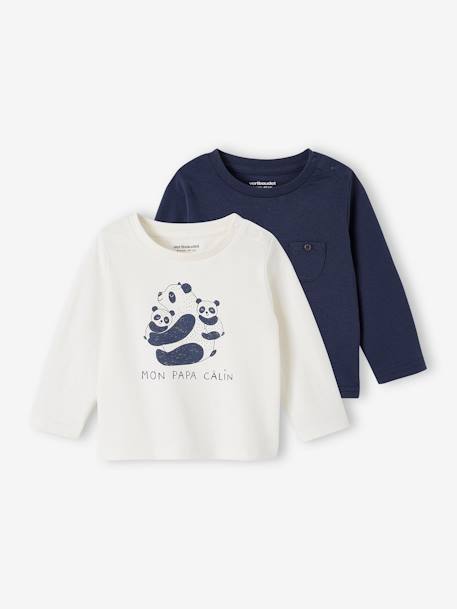 Bébé-T-shirt, sous-pull-T-shirt-Lot de 2 tee-shirts Basics bébé manches longues