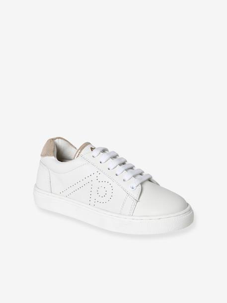 Baskets en cuir enfant blanc 2 - vertbaudet enfant 