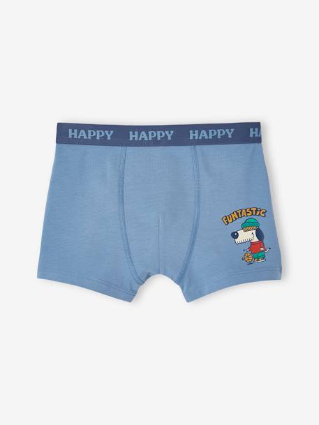 Lot de 5 boxers stretch chien garçon bleu grisé 3 - vertbaudet enfant 