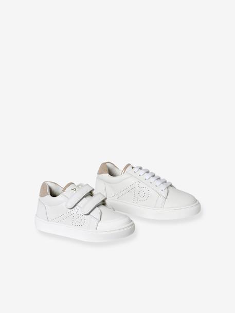 Baskets en cuir enfant blanc 1 - vertbaudet enfant 