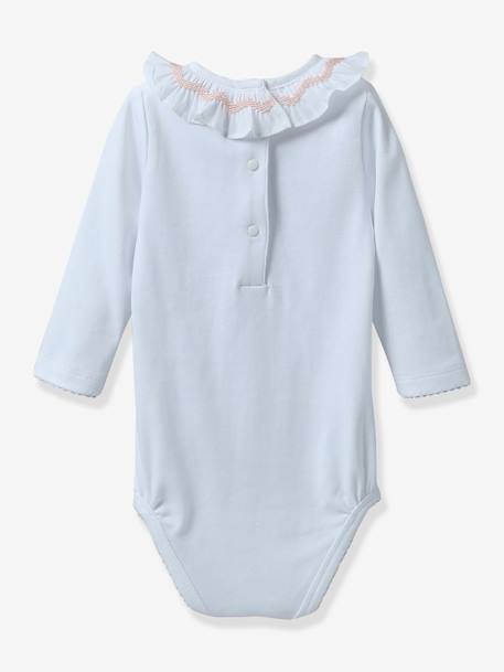 Body Bébé à smocks - Coton biologique CYRILLUS blanc 2 - vertbaudet enfant 