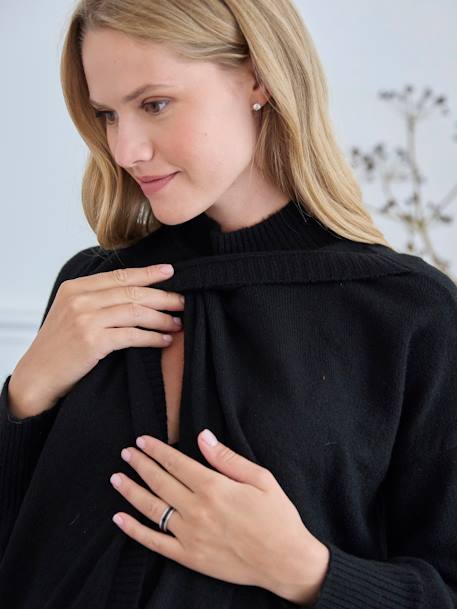 Pull double pan grossesse et allaitement noir 3 - vertbaudet enfant 