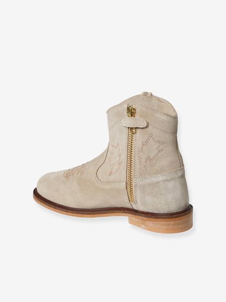 Boots zippées cuir fille camel 3 - vertbaudet enfant 