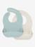 Lot de 2 bavoirs silicone LÄSSIG avec récupérateur nature/bleu 1 - vertbaudet enfant 