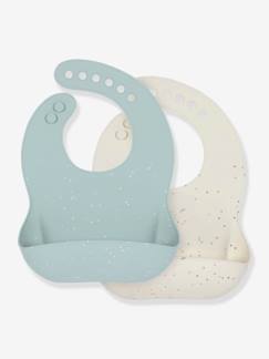 Lot de 2 bavoirs silicone LÄSSIG avec récupérateur  - vertbaudet enfant