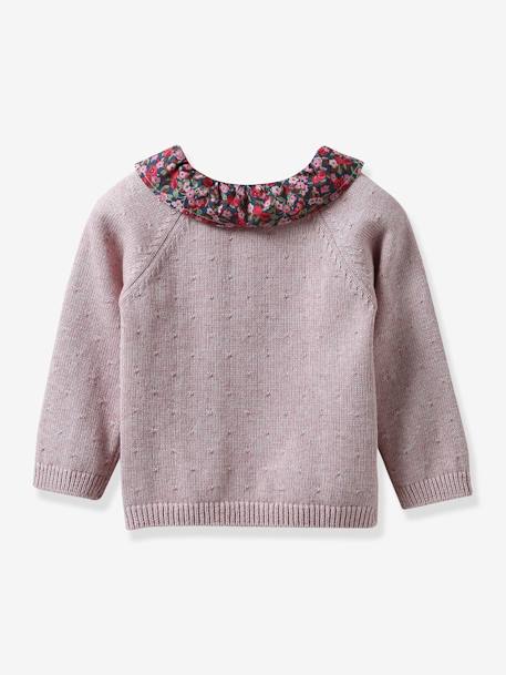 Pull Bébé col en tissu Liberty CYRILLUS rose imprimé 2 - vertbaudet enfant 