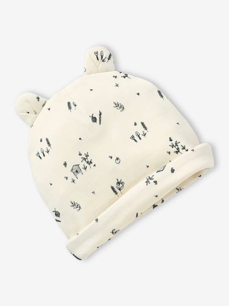 Ensemble naissance bonnet + moufles + chaussons + pochon écru 2 - vertbaudet enfant 