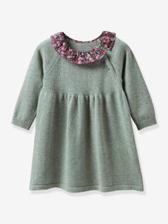 Robe en tricot Bébé col en tissu Liberty CYRILLUS  - vertbaudet enfant