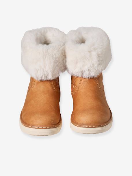 Boots zippées fourrées fille collection maternelle camel 4 - vertbaudet enfant 