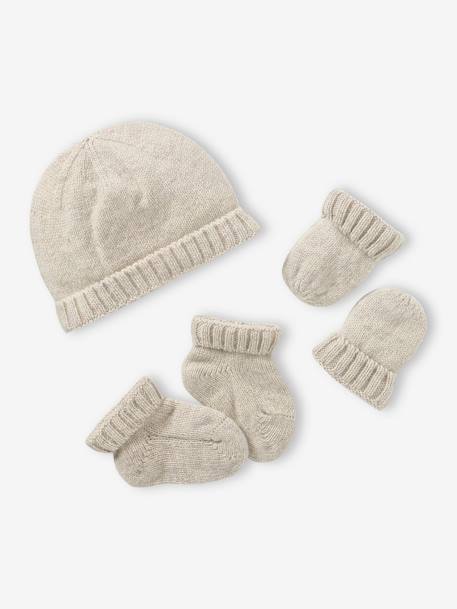 Yutdeng Tricotés Bébé Bonnet Écharpe Gants d'écran 3 en 1 Ensemble