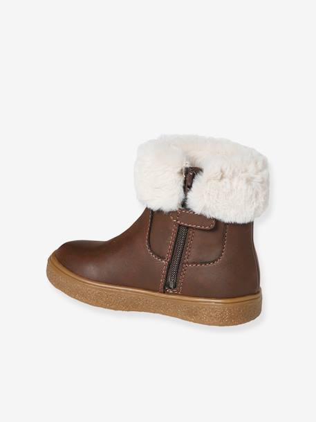 Boots zippées fourrées fille collection maternelle marron 3 - vertbaudet enfant 