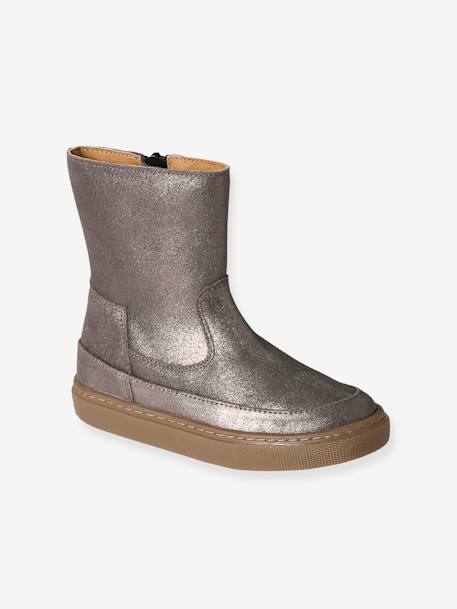 Bottes en cuir fille collection maternelle bronze 1 - vertbaudet enfant 