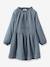 Robe fille en gaze de coton CYRILLUS gris+vert amande 1 - vertbaudet enfant 