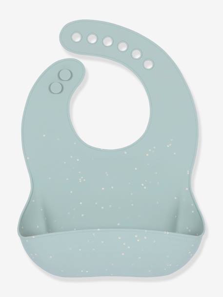 Lot de 2 bavoirs silicone LÄSSIG avec récupérateur nature/bleu 2 - vertbaudet enfant 