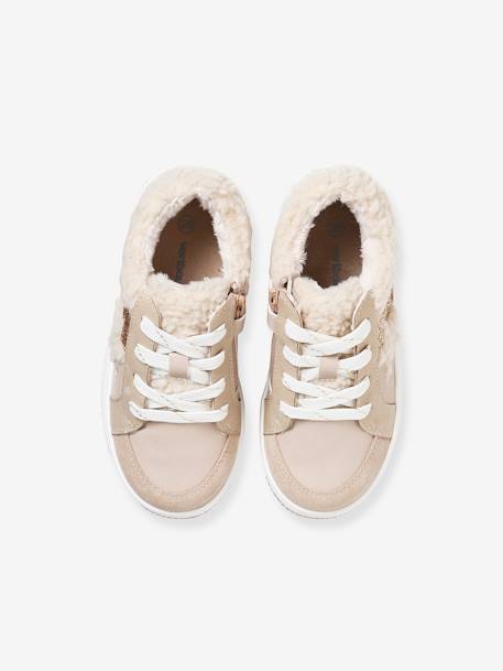 Baskets fourrées lacées et zippées fille beige 4 - vertbaudet enfant 