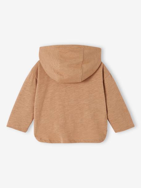 T-shirt à capuche bébé en jersey flammé cappuccino 4 - vertbaudet enfant 