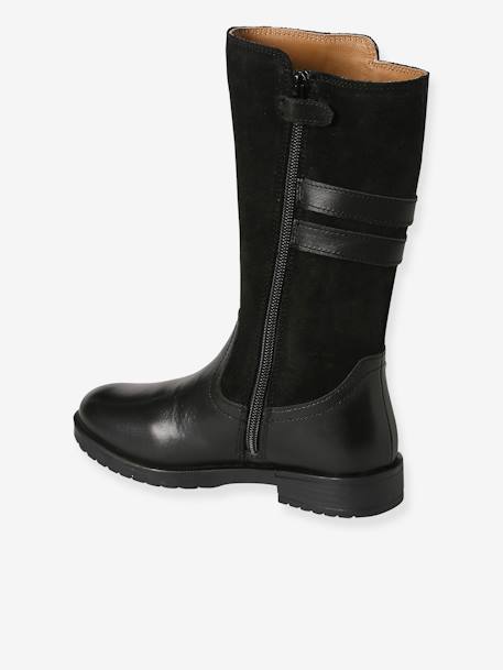 Bottes cavalières zippées cuir fille noir 3 - vertbaudet enfant 