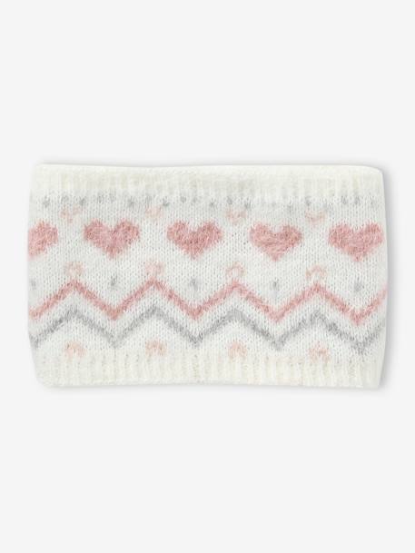 Ensemble bébé fille bonnet + snood + moufles maille jacquard fluffy écru 4 - vertbaudet enfant 