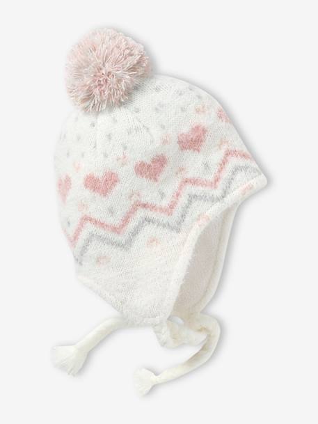 Ensemble bébé fille bonnet + snood + moufles maille jacquard fluffy écru 2 - vertbaudet enfant 