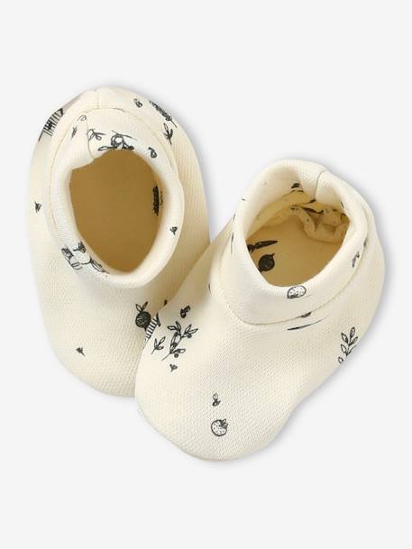 Ensemble naissance bonnet + moufles + chaussons + pochon écru 4 - vertbaudet enfant 