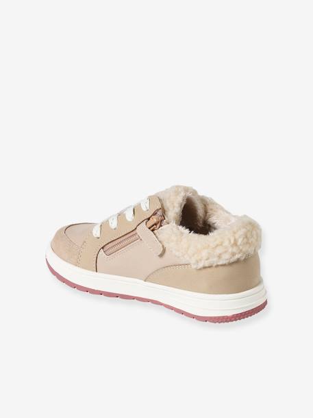 Baskets fourrées lacées et zippées fille beige 3 - vertbaudet enfant 