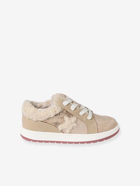 Baskets fourrées lacées et zippées fille beige 2 - vertbaudet enfant 