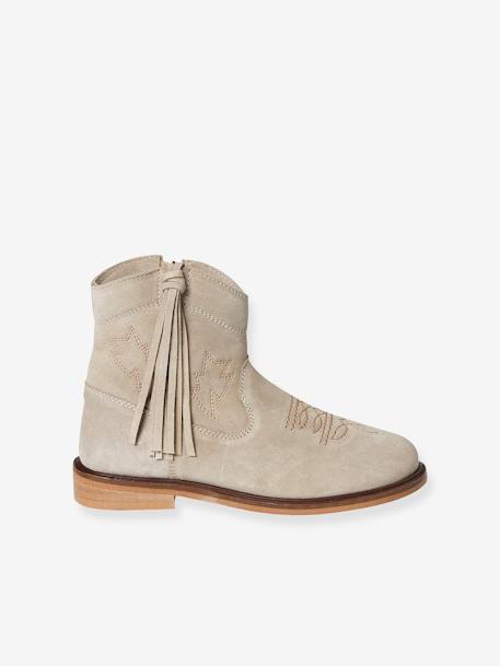 Boots zippées cuir fille camel 2 - vertbaudet enfant 