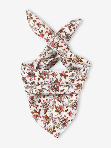 Foulard fleuri personnalisable bébé fille écru 1 - vertbaudet enfant 