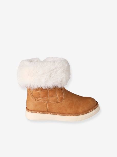 Boots zippées fourrées fille collection maternelle camel 2 - vertbaudet enfant 