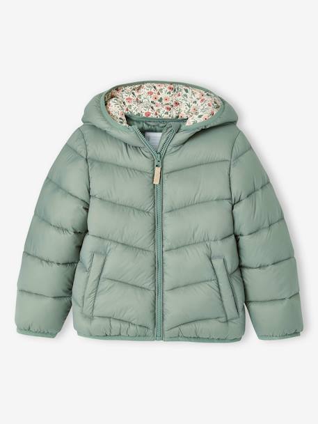 Fille-Manteau, veste-Doudoune légère à capuche fille