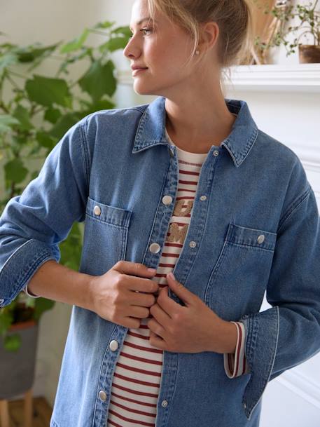 Chemise en jean grossesse et allaitement denim brut 4 - vertbaudet enfant 