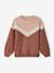 Pull effet colorblock fille bois de rose+gris chiné 1 - vertbaudet enfant 