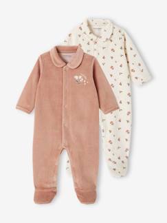 Bébé-Pyjama, surpyjama-Lot de 2 dors-bien bébé en velours ouverture naissance