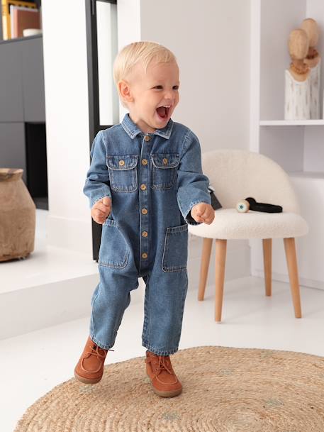 Combinaison bébé en denim stone 1 - vertbaudet enfant 