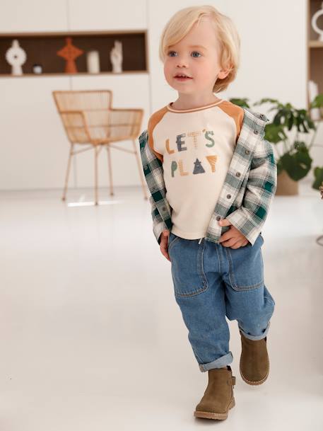 Chemise flanelle bébé à carreaux carreaux vert+marine 7 - vertbaudet enfant 