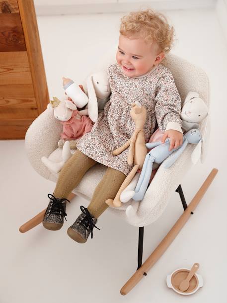 Robe bébé en molleton beige doré+bleu nuit+Léopard 3 - vertbaudet enfant 