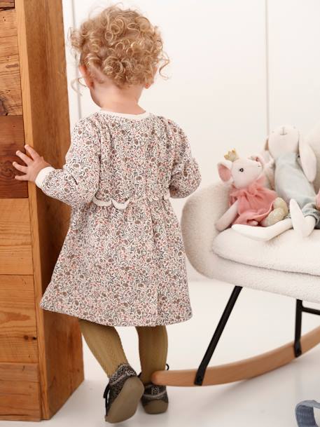 Robe bébé en molleton beige doré+bleu nuit+Léopard 1 - vertbaudet enfant 