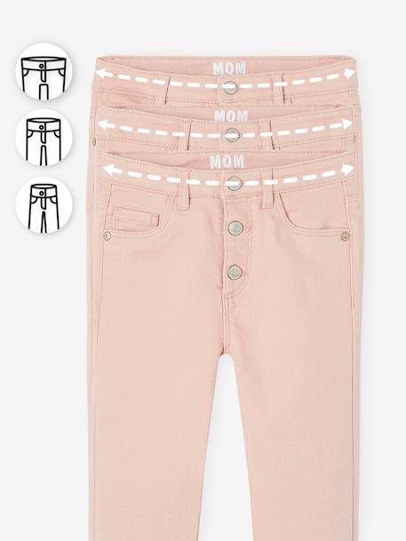 Pantalon Mom MorphologiK Fin fille écru+encre+pêche+rose poudré+vert sapin 19 - vertbaudet enfant 