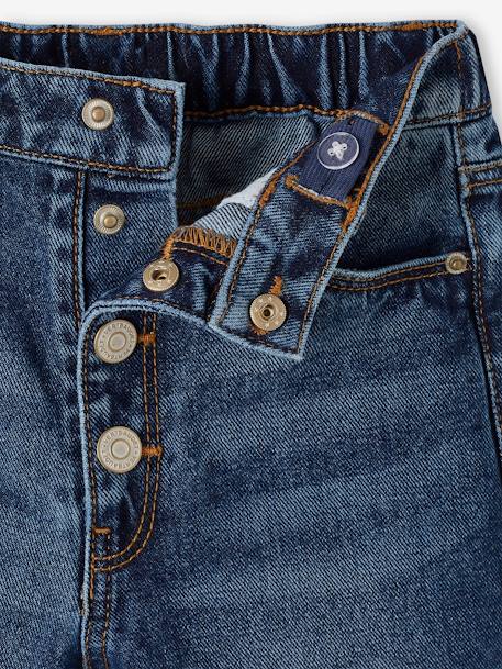 Jean Mom MorphologiK fille tour de hanches FIN bleu jean+double stone+stone 3 - vertbaudet enfant 