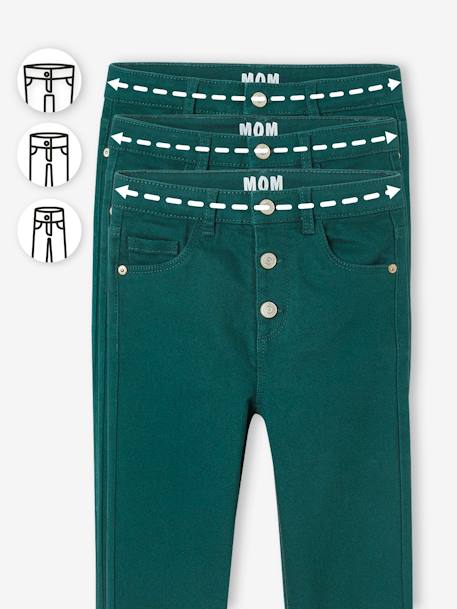 Pantalon Mom MorphologiK Fin fille écru+encre+pêche+rose poudré+vert sapin 24 - vertbaudet enfant 