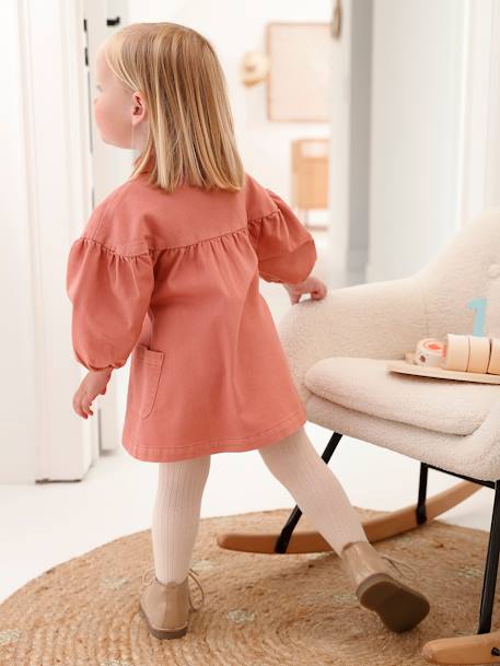 Robe en sergé bébé col claudine rose 6 - vertbaudet enfant 